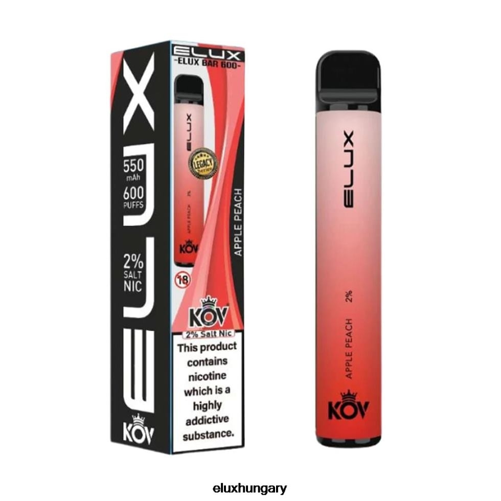 Elux Bar örökölt sorozatú eldobható vape 6F4RD103 alma őszibarack - Elux Vape Review