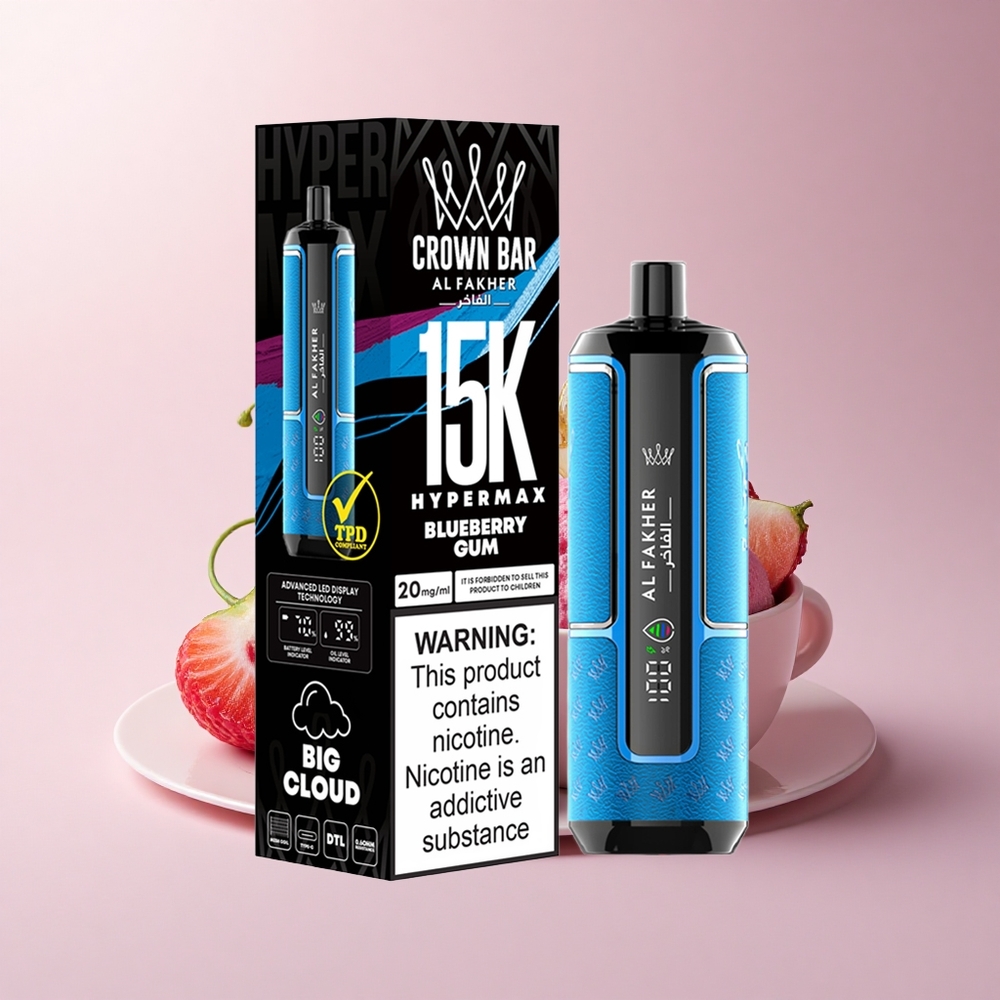 Al Fakher Crown Bar 15K Hypermax 22ml 600mAh DTL Kékáfonya Rágó