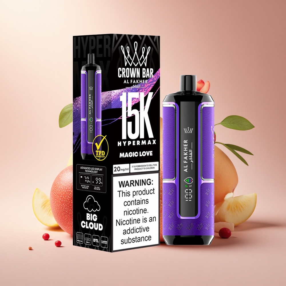 Al Fakher Crown Bar 15K Hypermax Eldobható Vape Készlet Varázslatos Szerelem