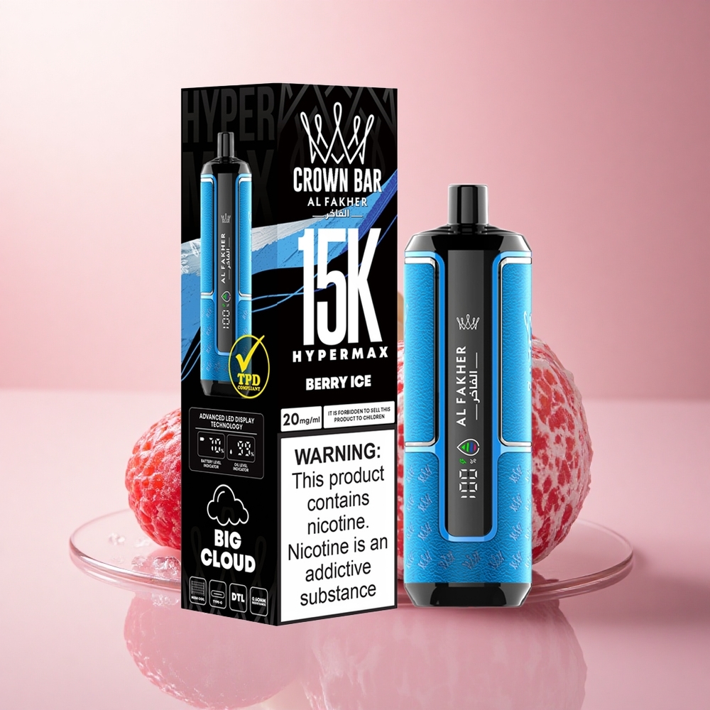 Al Fakher Crown Bar 15K Hypermax Eldobható Vape Kit Bogyós Jég
