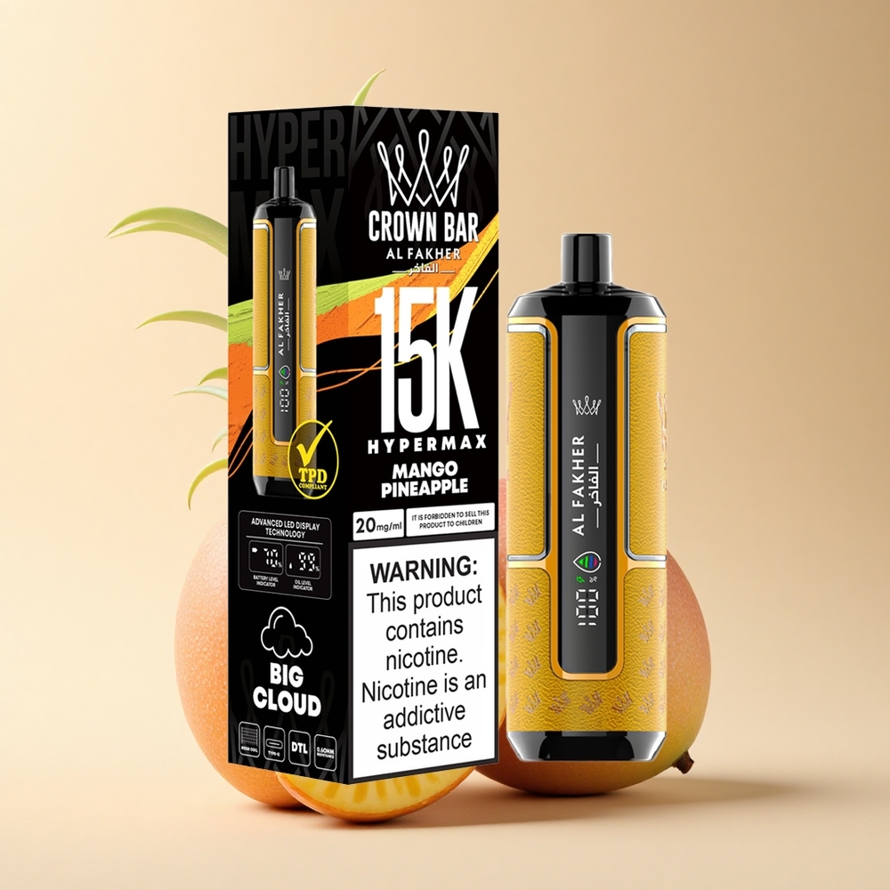Al Fakher Crown Bar 15K Hypermax Eldobható Vape Mango-Ananász