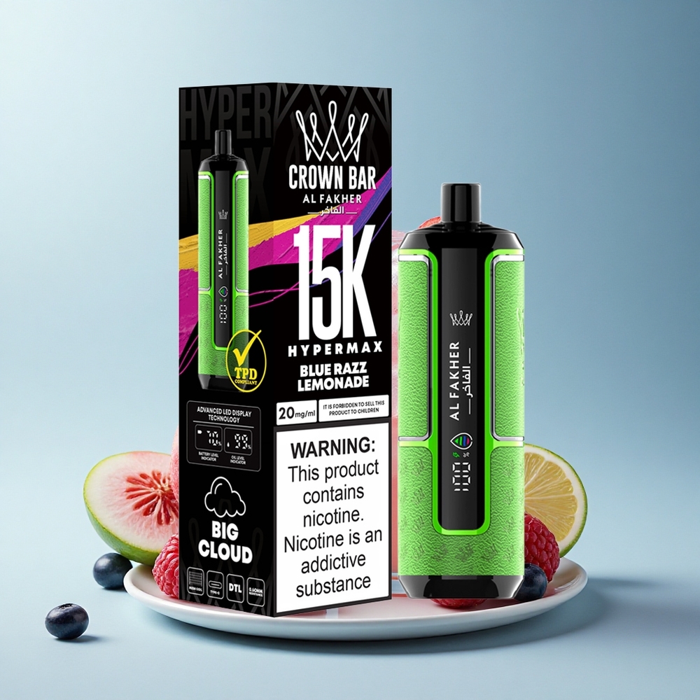 Al Fakher Crown Bar 15K Hypermax Hordó Kék Málna Limonádé