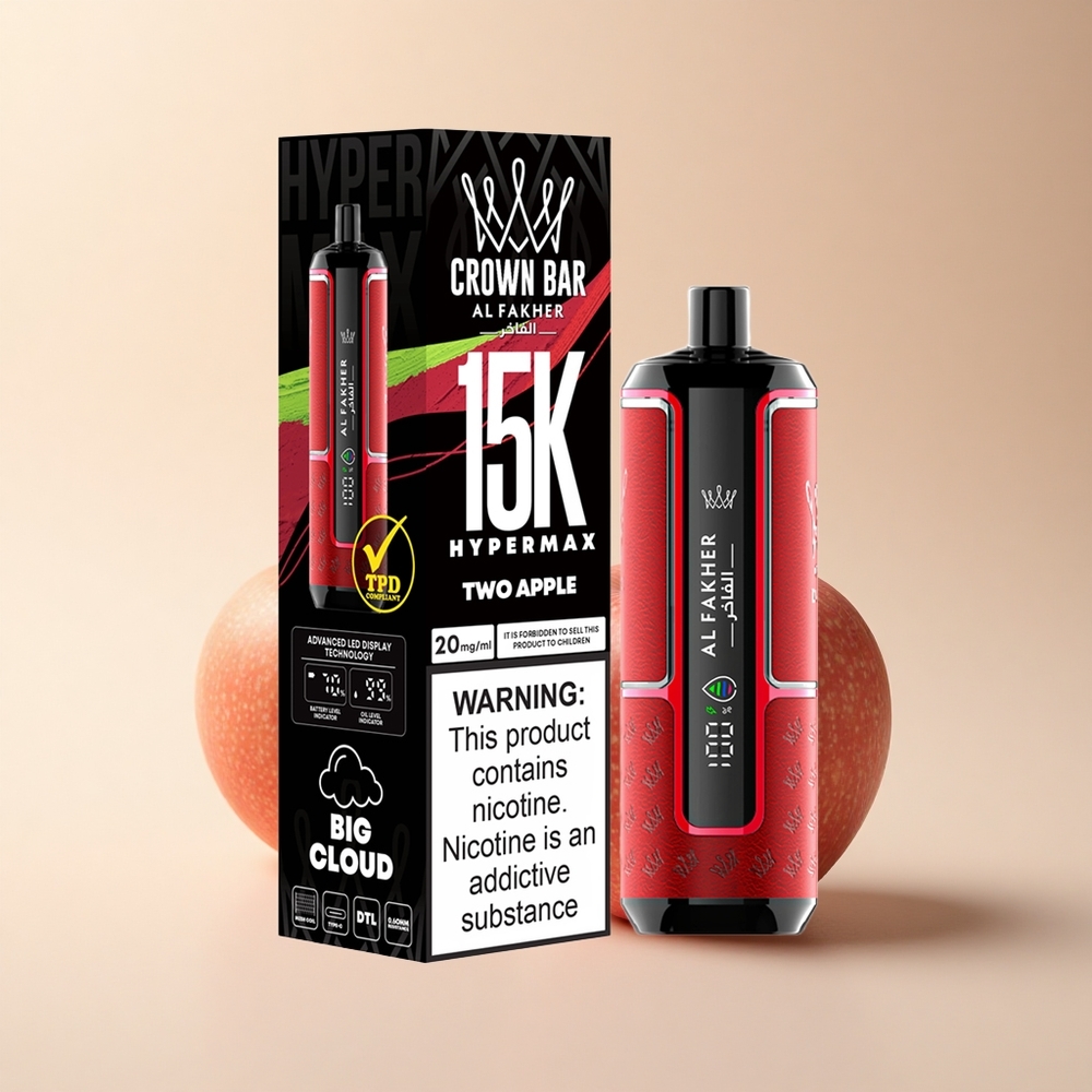 Al Fakher Crown Bar 15K Hypermax Hordható E-cigaretta Két Alma
