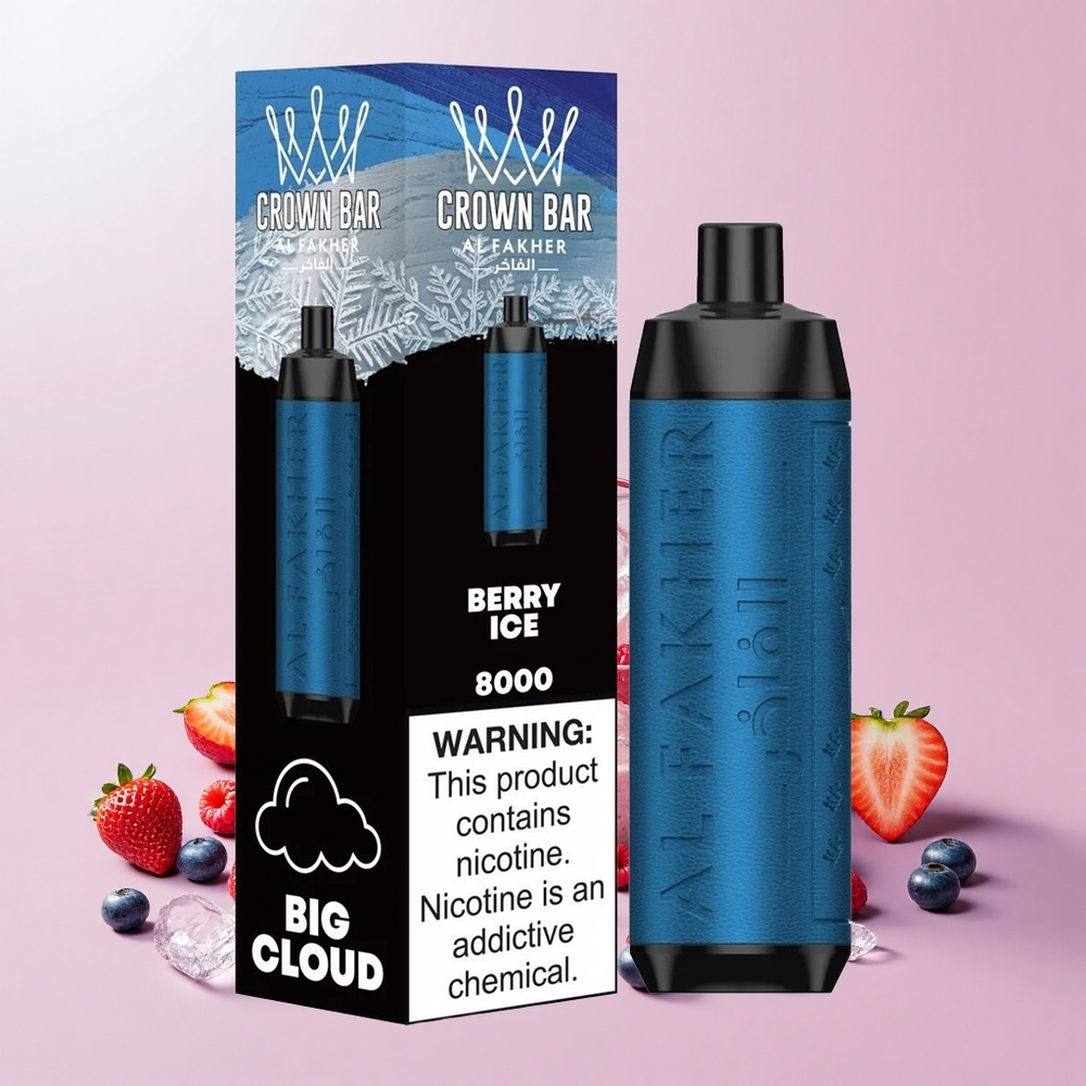 Al Fakher Crown Bar 8000 Crystal 18ml 5mg Nikotin 0.6ohm Coil Bogyó Jég