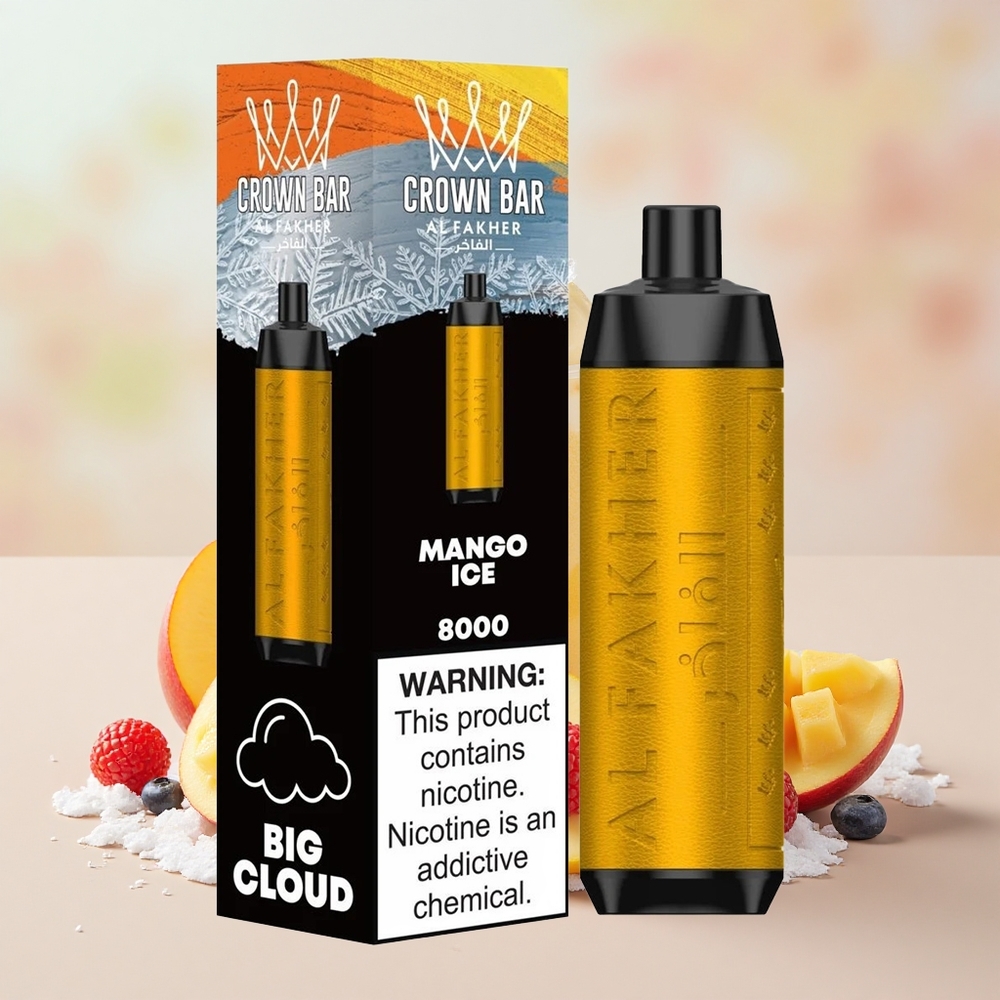 Al Fakher Crown Bar 8000 Crystal Crystal 18ml 5mg 600mAh USB-C Mango Jég
