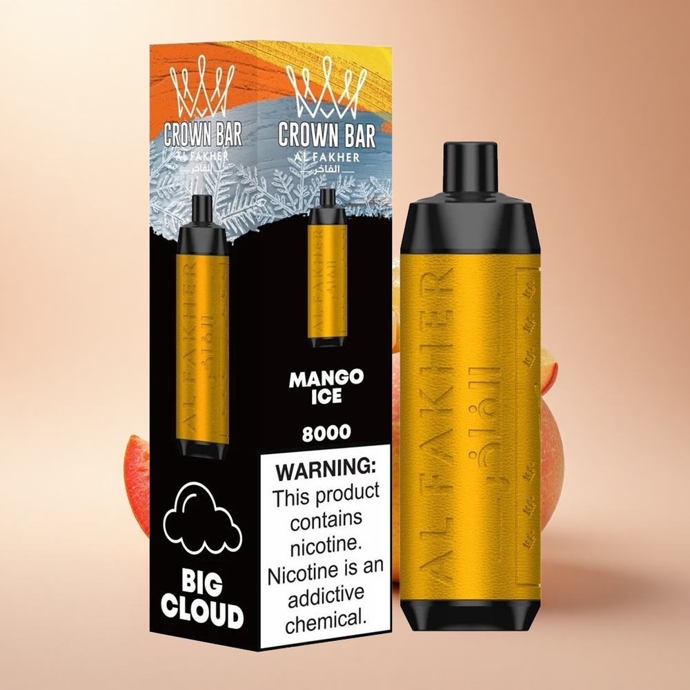 Al Fakher Crown Bar 8000 Crystal Crystal 18ml 5mg 600mAh USB-C Mango Jég