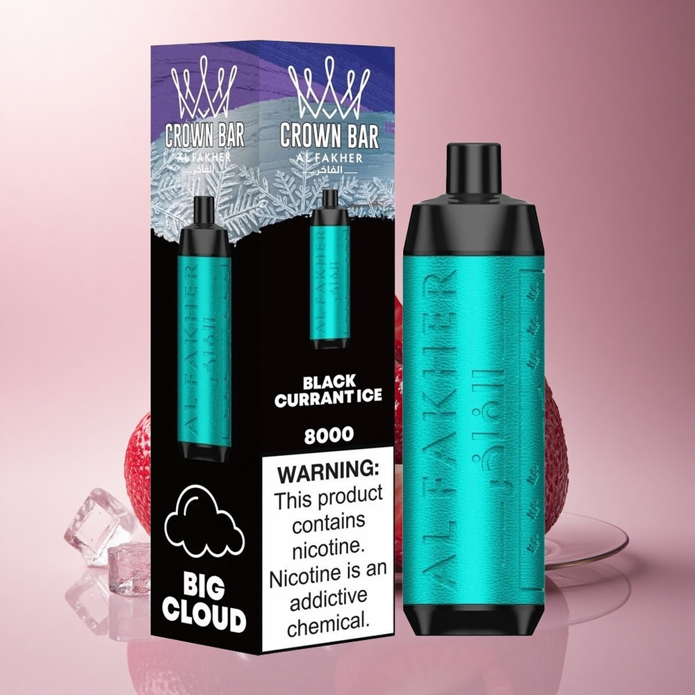 Al Fakher Crown Bar 8000 Crystal Crystal USB-C 18ml 5mg Fekete Ribizli Jég