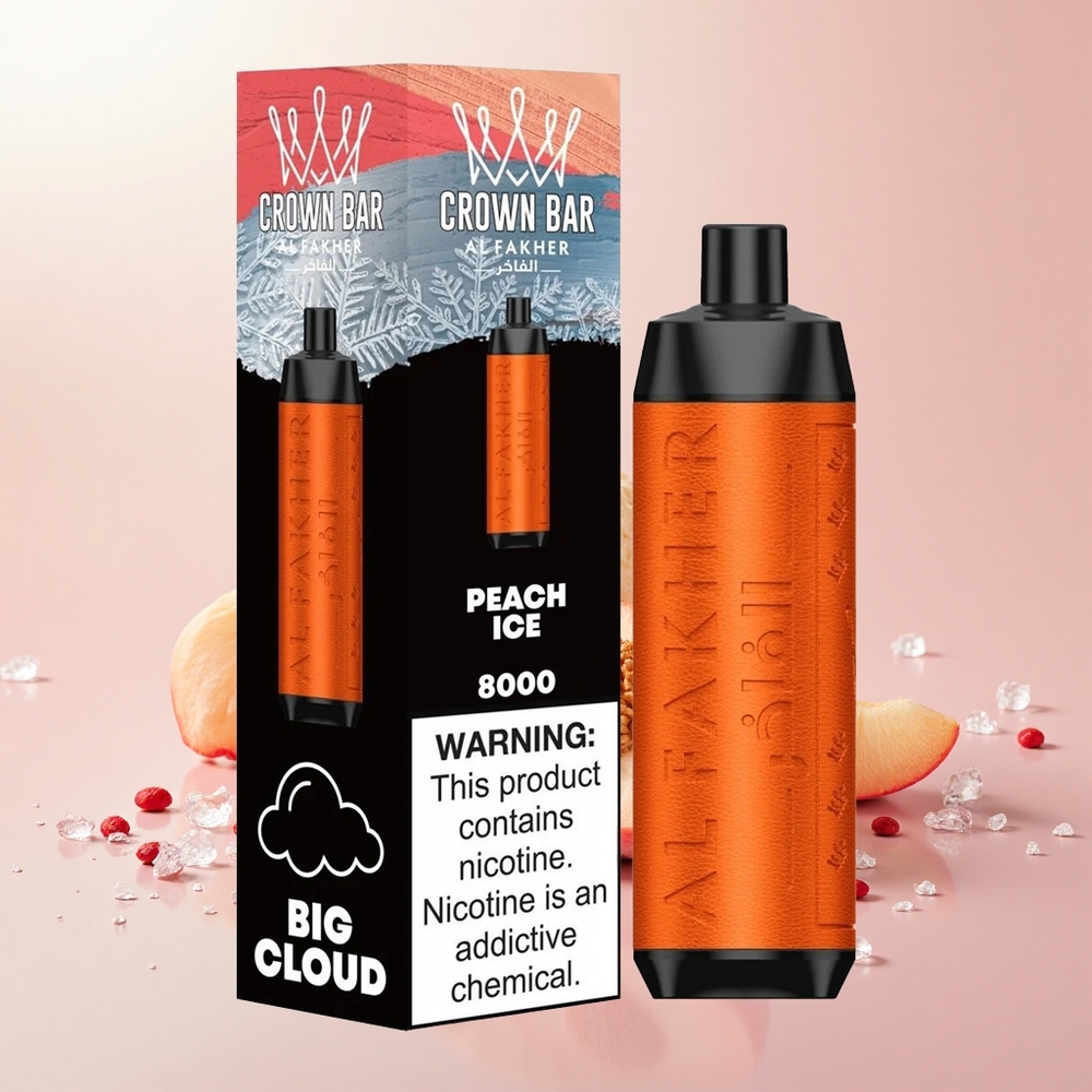 Al Fakher Crown Bar 8000 Crystal Egyszerhasználatos Vape 600mAh 18ml Őszibarack Jég