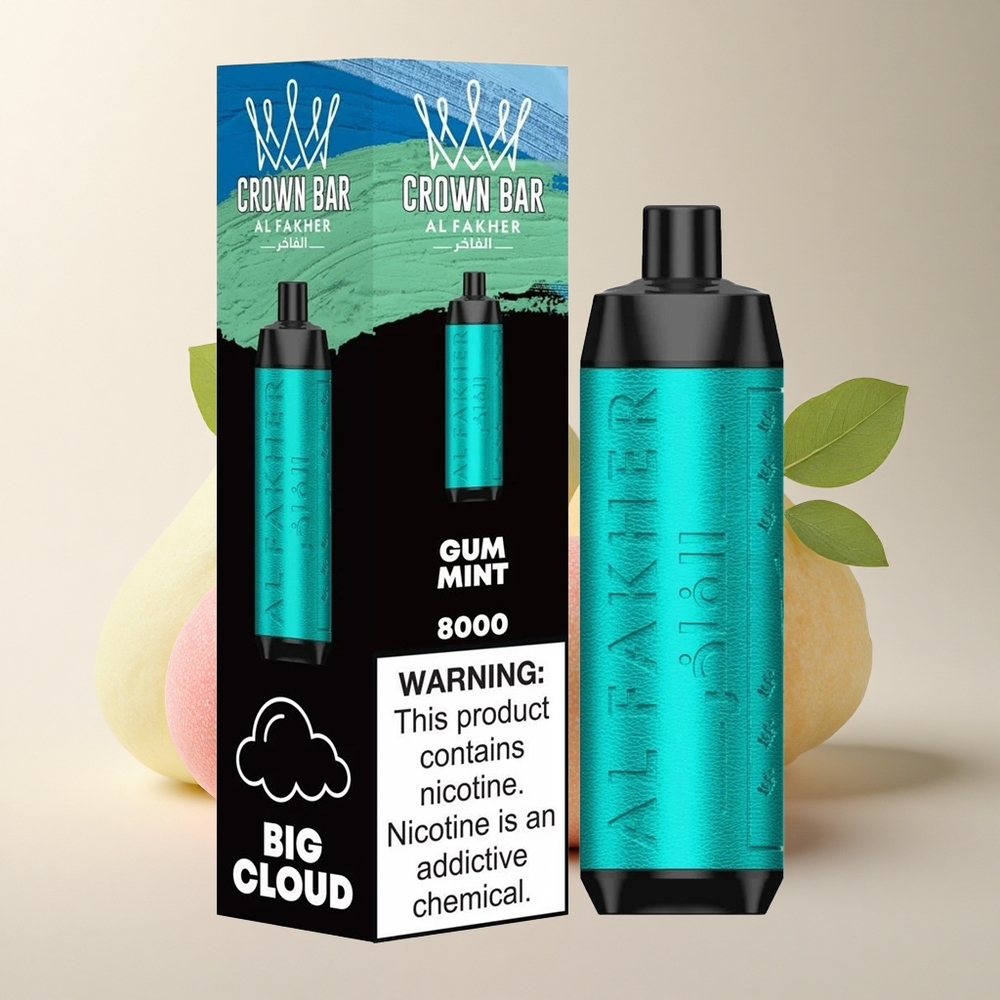 Al Fakher Crown Bar 8000 Crystal Korong Eldobható Kristály 18ml 5mg Rágógomba Ment