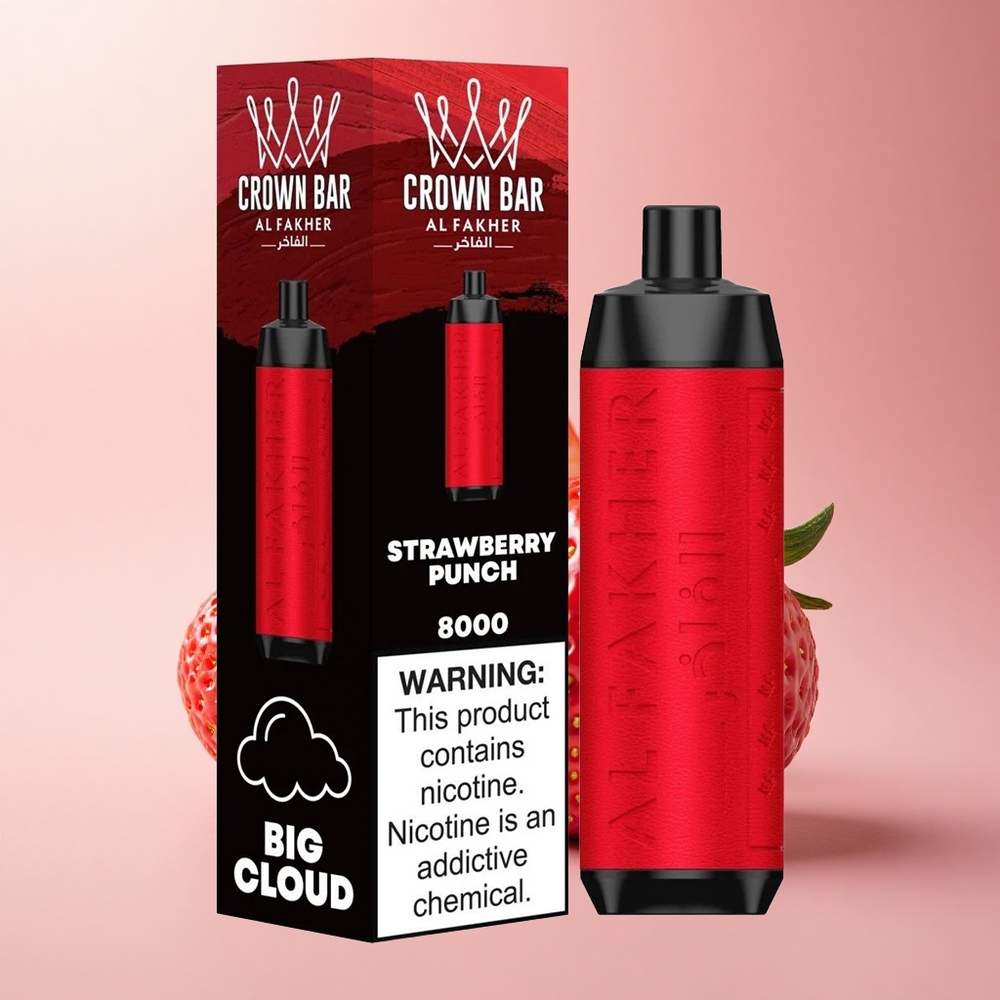 Al Fakher Crown Bar 8000 Crystal Szívás Kényelmes 18ml Eper Punch