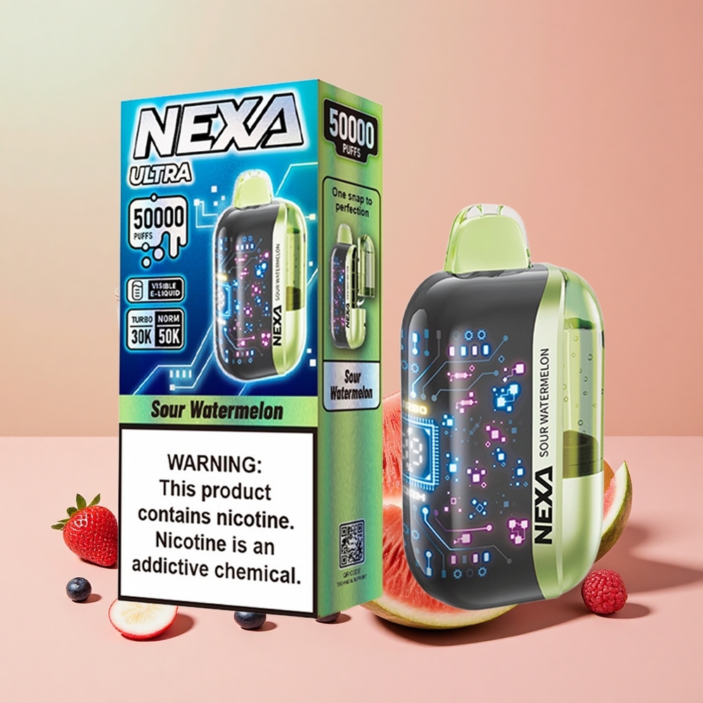 NEXA Ultra 50000 Puff 20ml 800mAh 5% Duel Mesh 3D Képernyős Sós Görögdinnye