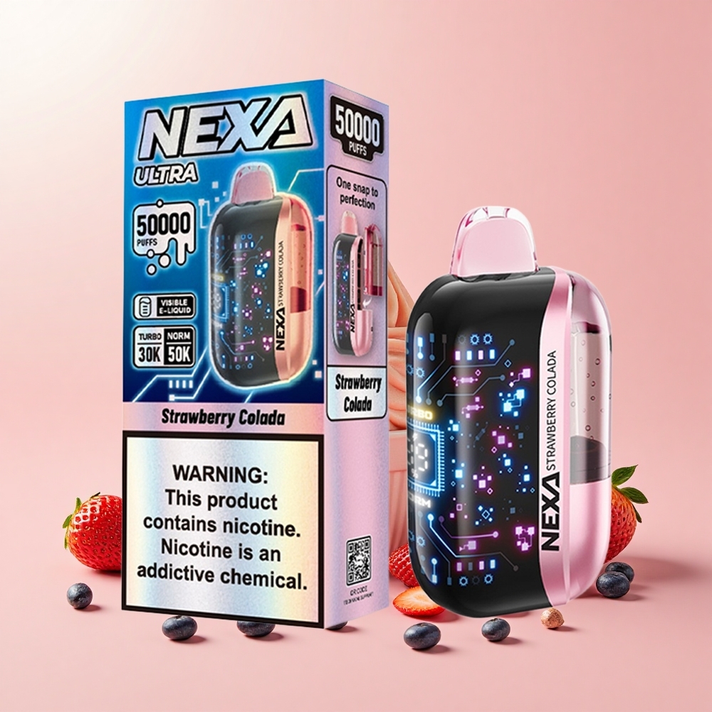 NEXA Ultra 50000 Puff 20ml 800mAh 5% Nikotin 0.9ohm Kettős Mesh Eper Kókusz