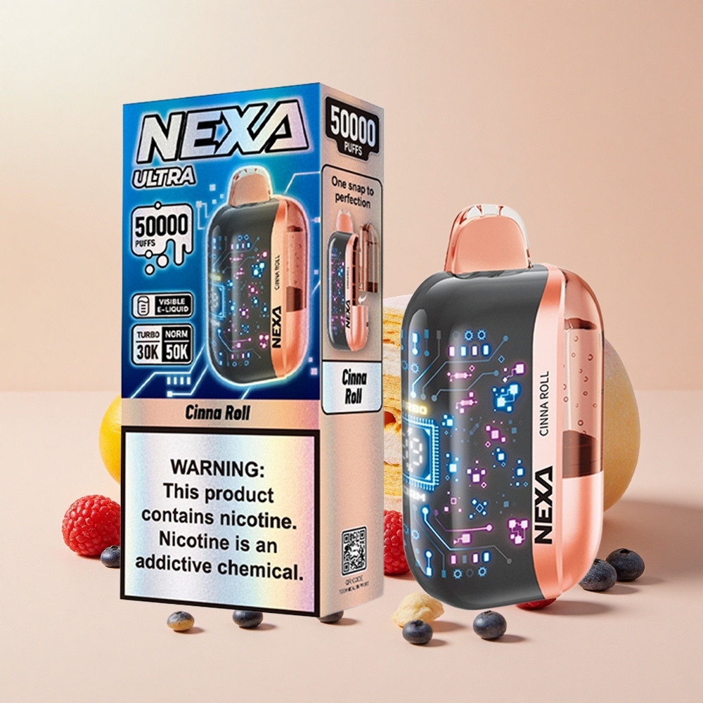 NEXA Ultra 50000 Puff 20ml tölthető 800mah Dual Mesh Fahéjas Tekercs