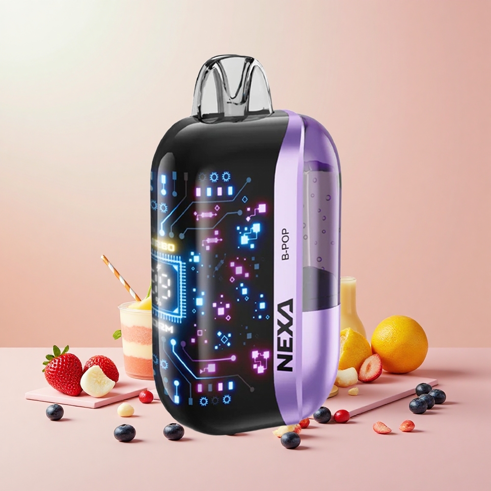 NEXA Ultra 50000 Puff B-Pop 20ml 800mAh 5% Nikotin 0.9ohm Kettős Mesh Képernyős Type-C