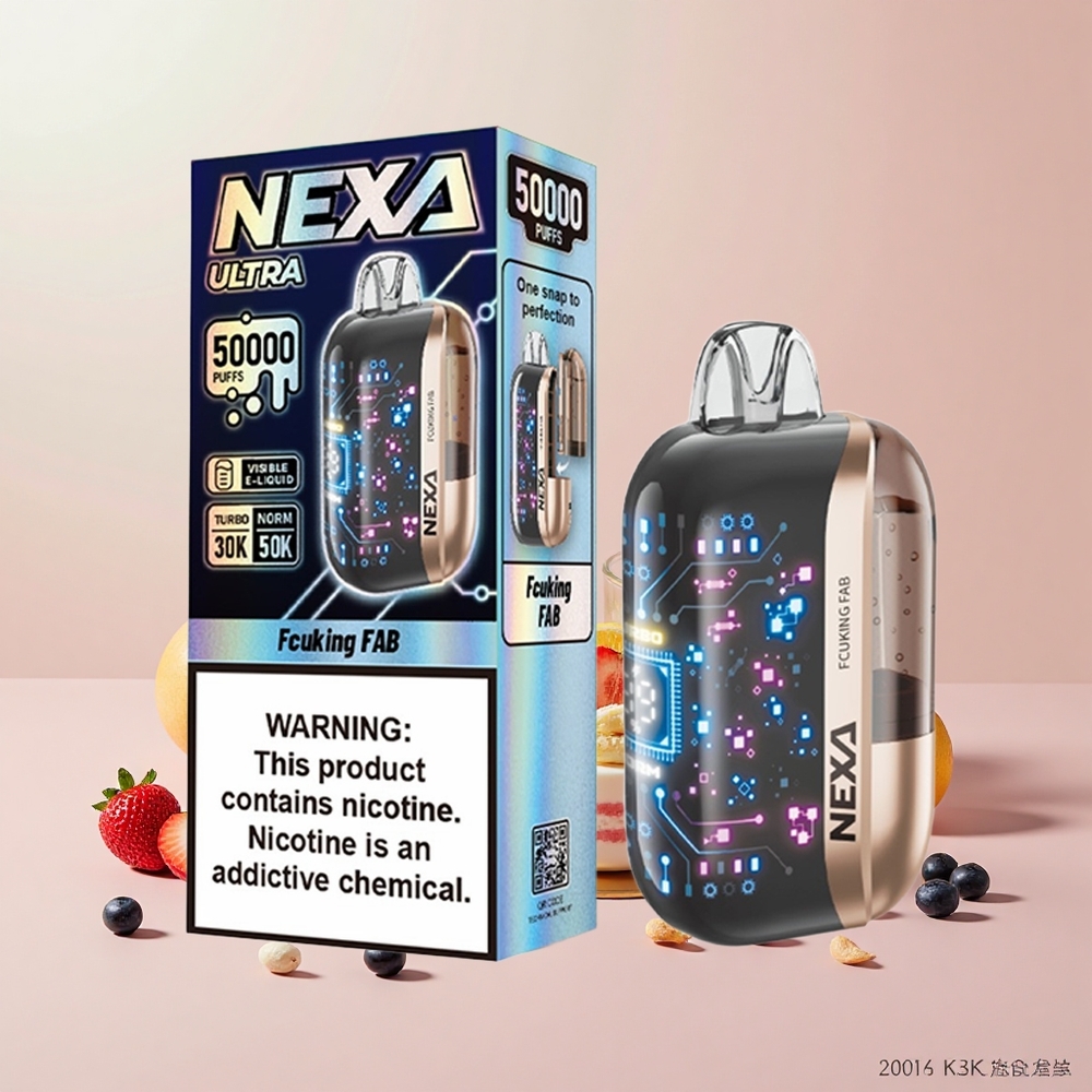 NEXA Ultra 50000 Puffs 20ml 800mAh 5% Nikotin Képernyős Fab Fucking