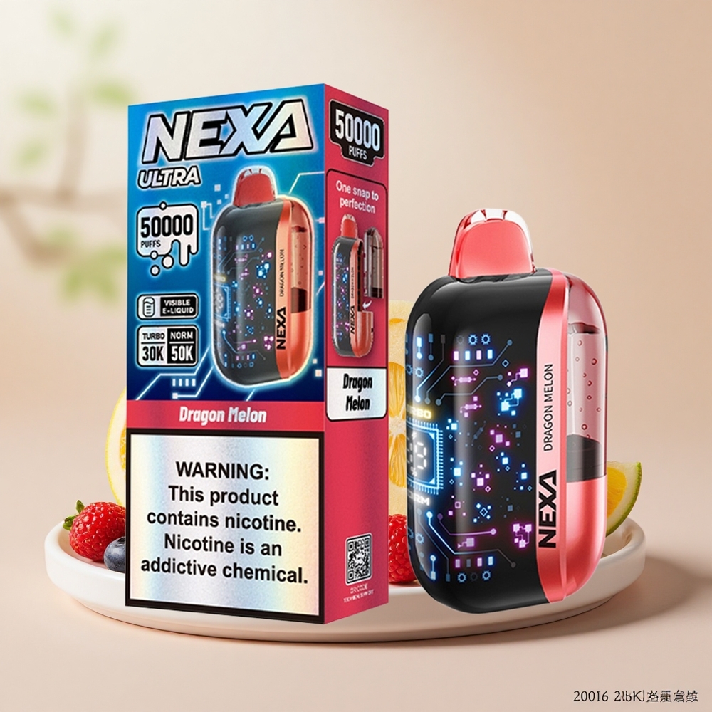 NEXA Ultra 50K Puff 20ml 5% Nikotin Kétszeres Rost 3D Képernyős Sárkány Dinnye