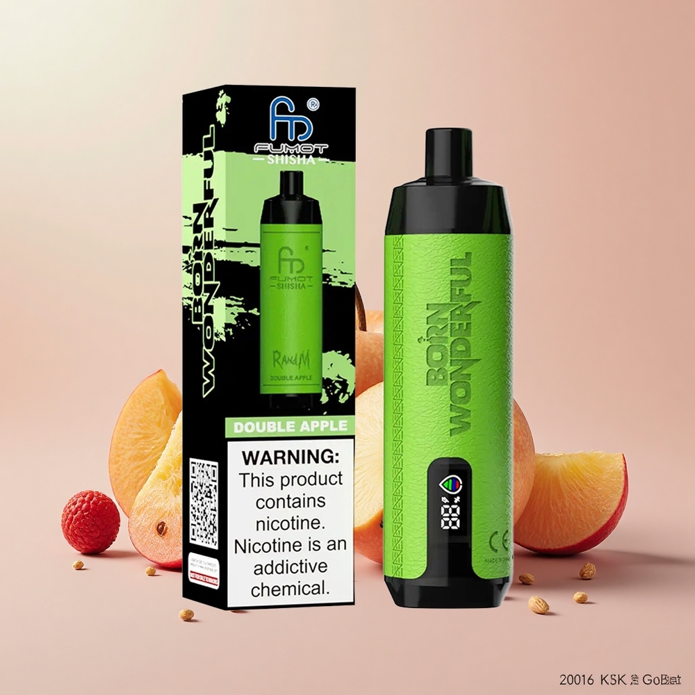 RandM Fumot Shisha 10000 Puffs LED Típus-C Kettős Alma Disposable Vape