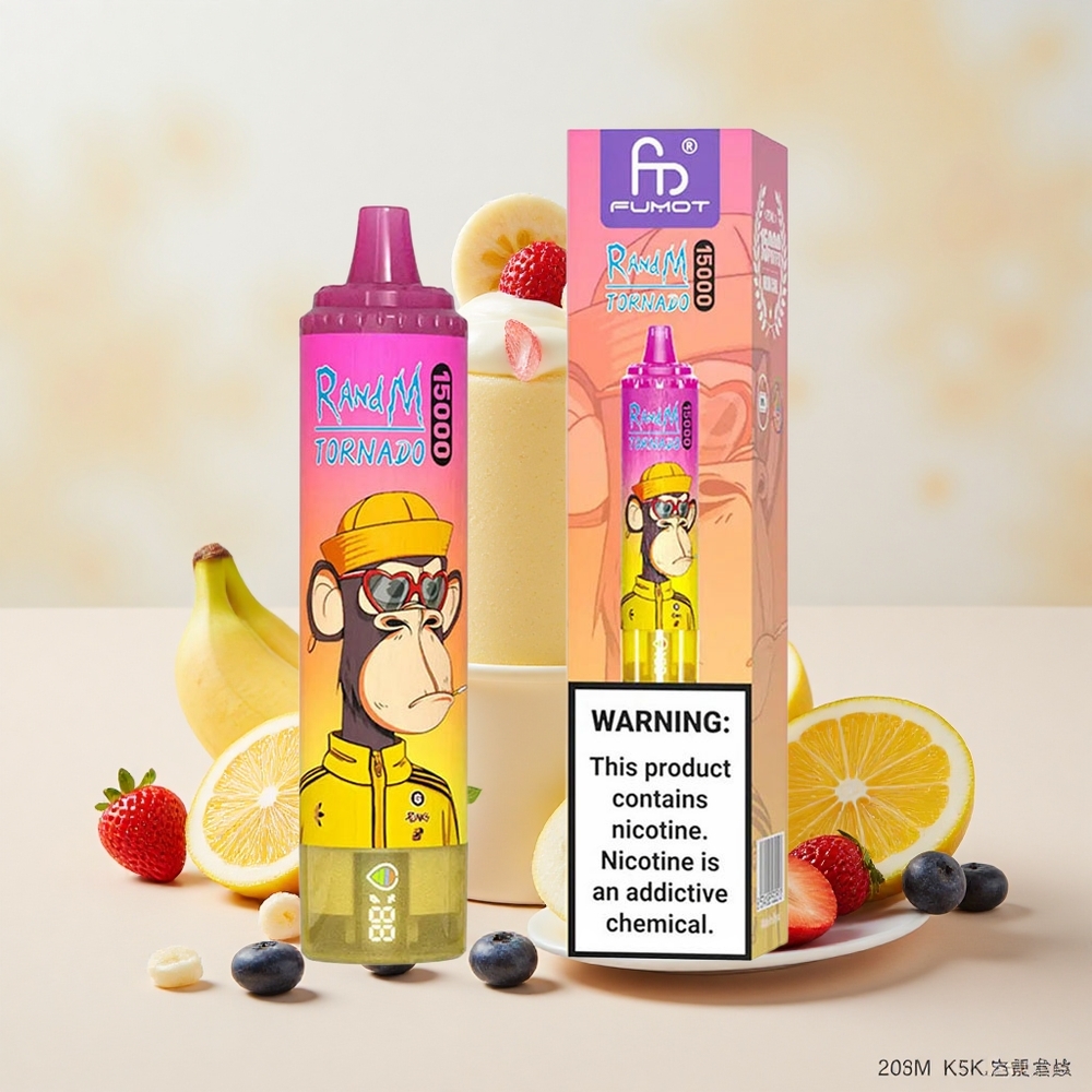 RandM Fumot Tornado 15000 Puffs 25ml 850mAh Mesh Banán Jég