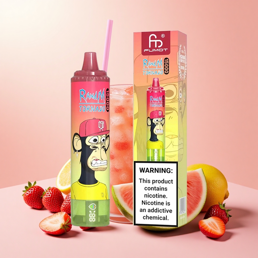 RandM Fumot Tornado 15000 Puffs 25ml 850mAh Mesh Eper Dinnye Limonádé