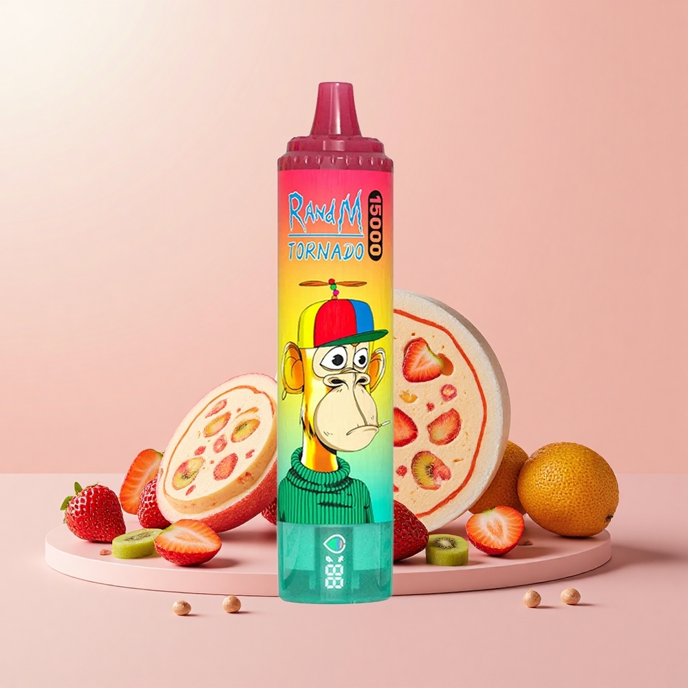 RandM Fumot Tornado 15000 Szívás 25ml Mesh LCD Eper-Kiwi