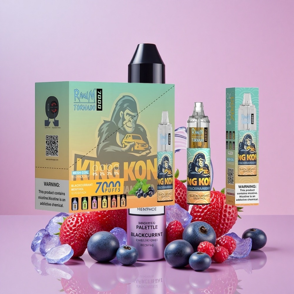 RandM Fumot Tornado 7000 14ML Mesh Coil Type-C RGB Légbeállító Fekkeribizs Mentol