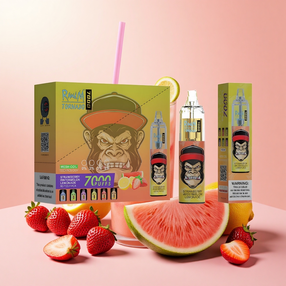 RandM Fumot Tornado 7000 14ML Mesh RGB Levegőszabályzás Eper Görögdinnye Limonádé