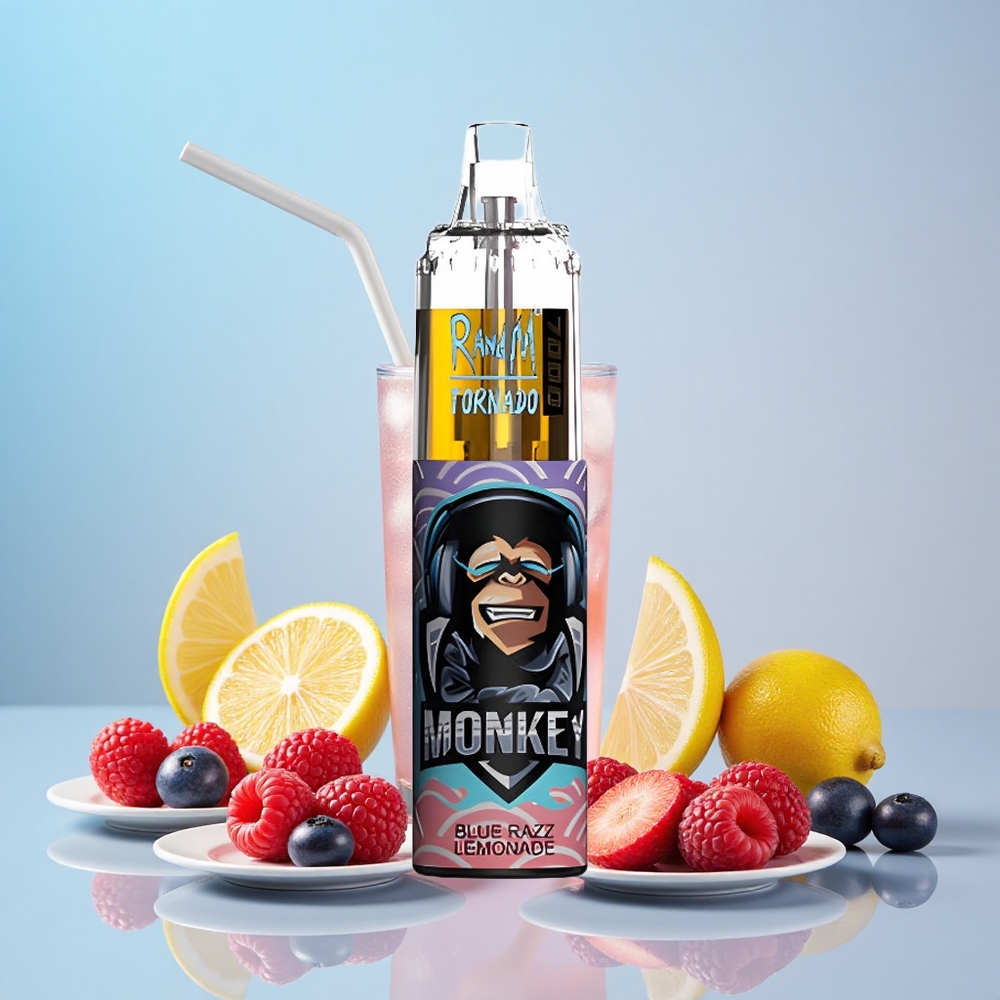 RandM Fumot Tornado 7000 14ML Mesh Típus-C Légbeállítható Kék Málna Limonádé
