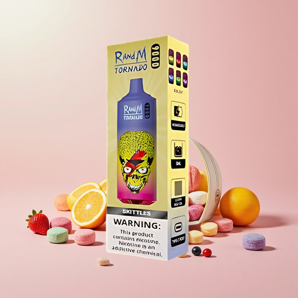 RandM Fumot Tornado 9000 Púf 850 mAh 18 mL Mesh RGB Skittle Ízek