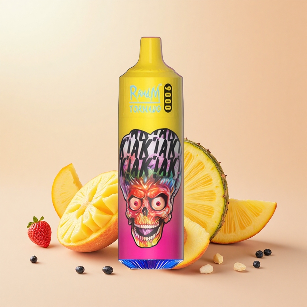 RandM Fumot Tornado 9000 Puffs 850mAh 18mL Mesh RGB 54 Fajta Barack Mango Ananász
