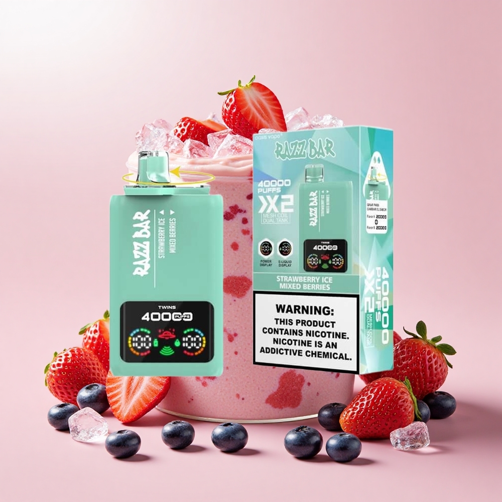 Razz Bar 40000 Puff Kijelzős Mesh Coil 650mAh Type-C Eper Jég - Vegyes Bogyók