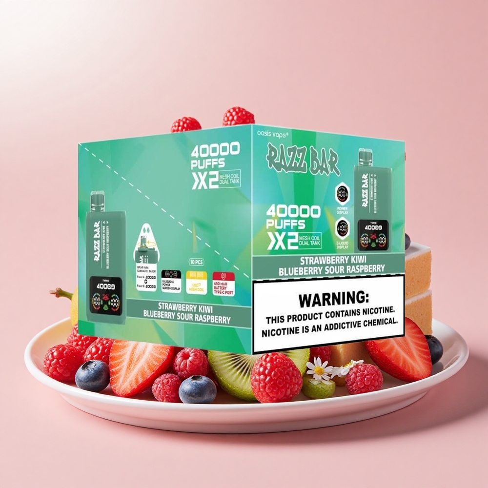 Razz Bar 40000 Puffs Kijelzős Málna Eper-Kivi - Áfonya Savanyú Málna