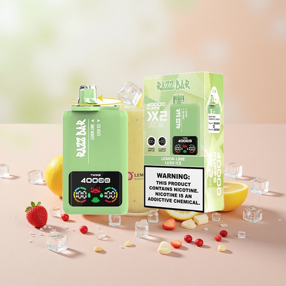 Razz Bar 40000 Puffs Type-C Képernyős Citrom Lime - Lush Jég