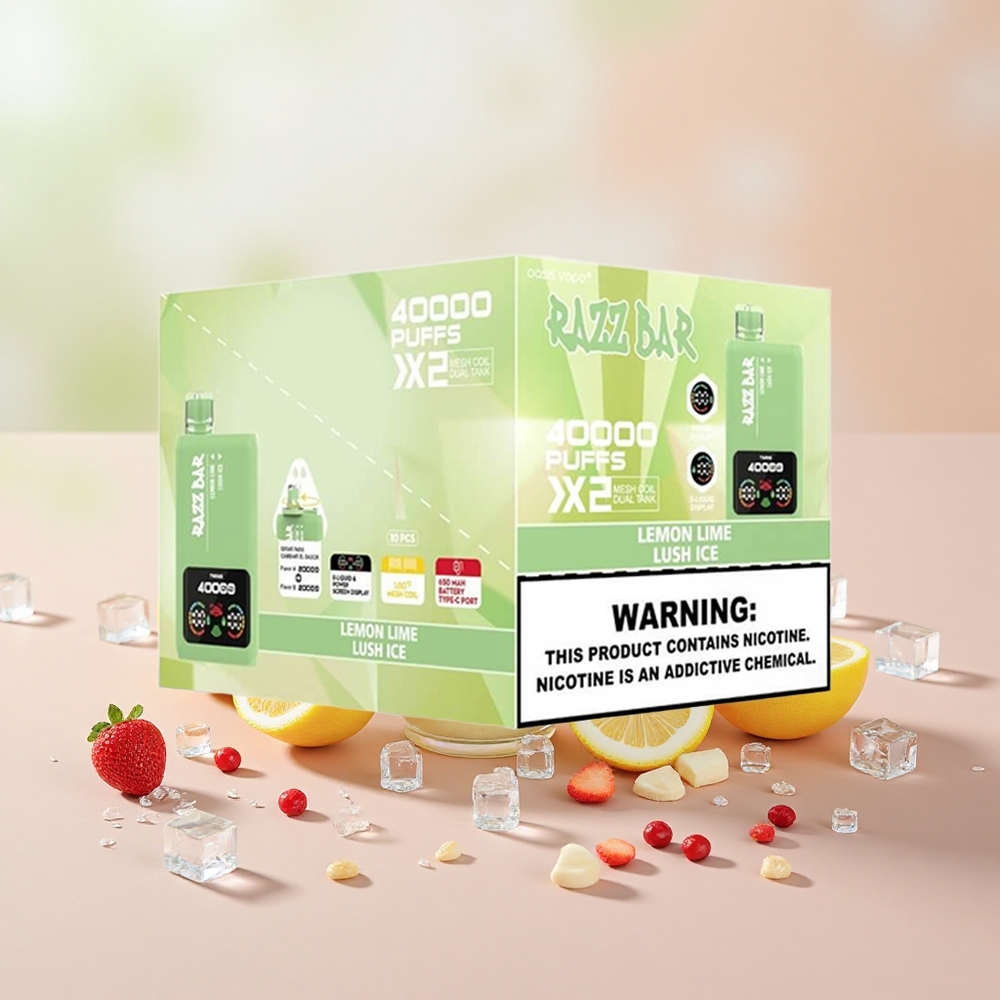 Razz Bar 40000 Puffs Type-C Képernyős Citrom Lime - Lush Jég