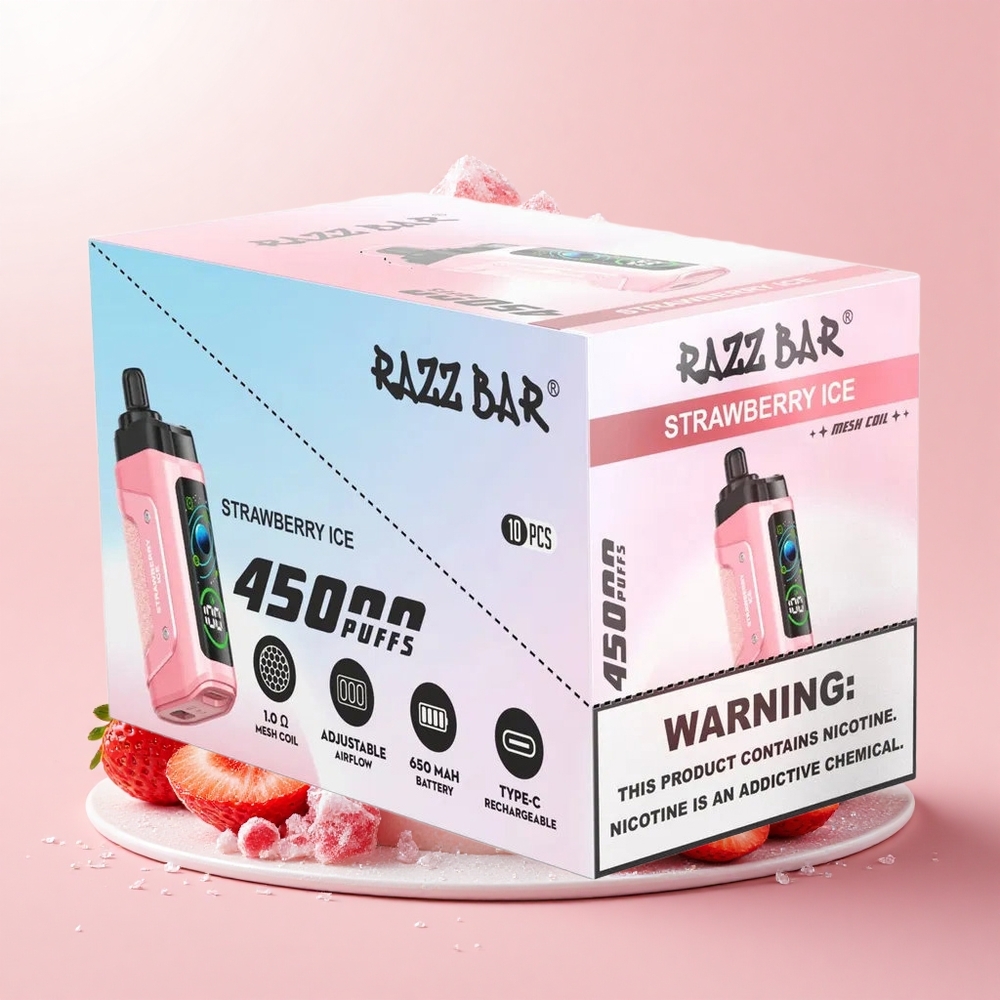 Razz Bar 45000 Szívás Beállítható Légáramlás Eper Jég Disposable Vape