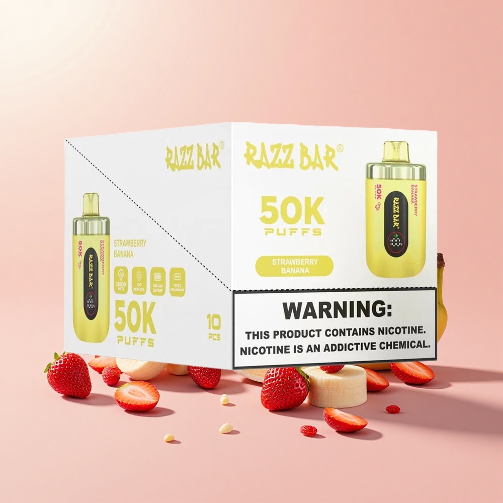 Razz Bar 50K Puffs Mesh Coil 2% Nikotin Eper Banán