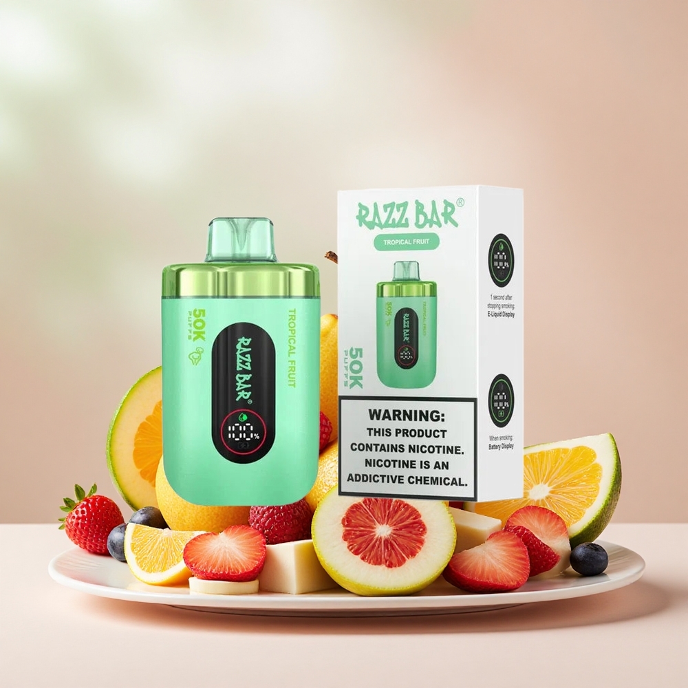 Razz Bar 50K Puffs Mesh Coil 650mAh Tropicalis Gyümölcs