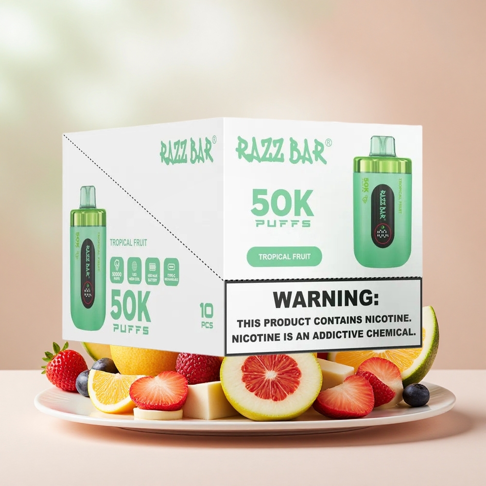 Razz Bar 50K Puffs Mesh Coil 650mAh Tropicalis Gyümölcs