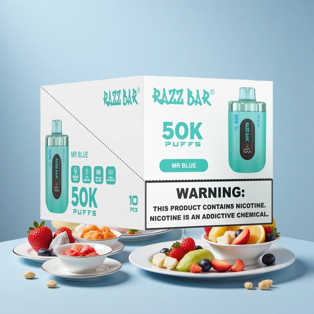 Razz Bar 50K Száj 1.0 Ohm Mesh Coil 650mAh Kék
