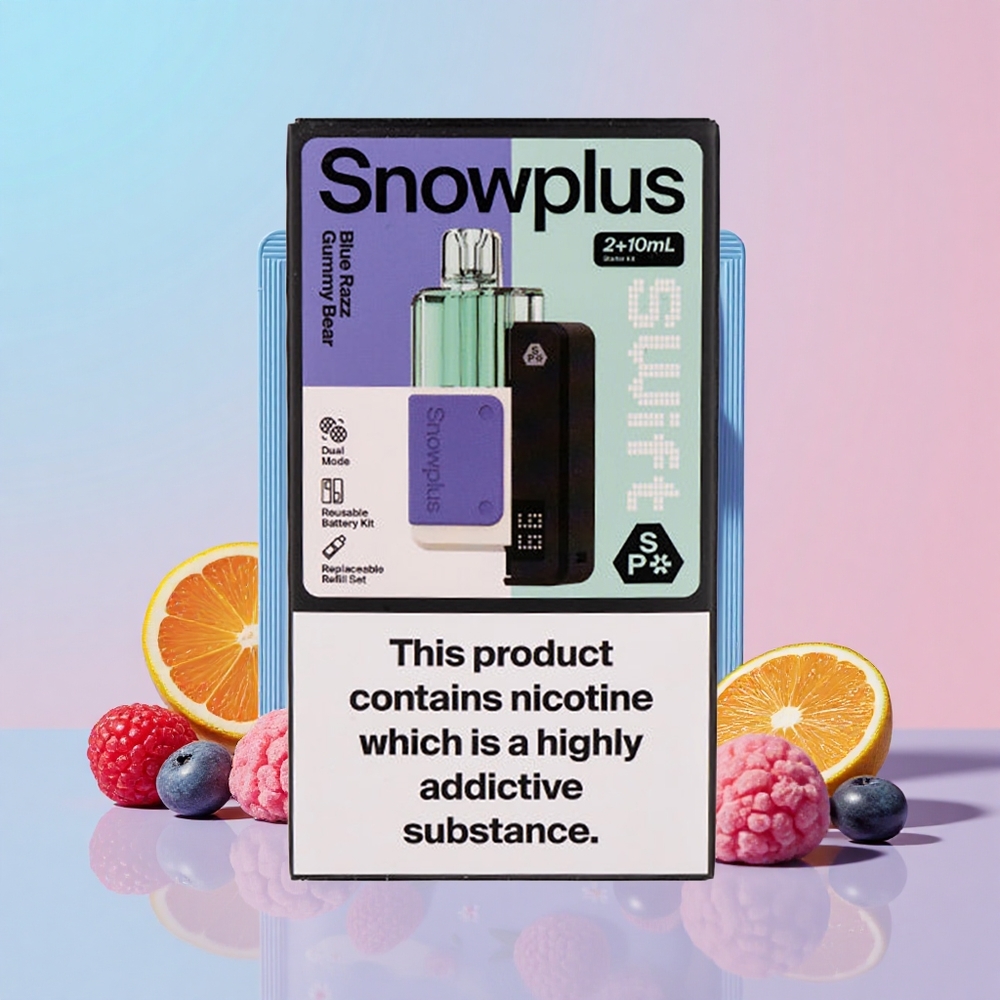 Snowplus Swift 5000 Puff Kettős Háló 1000 mAh Kék Málna Gumicukor Medve