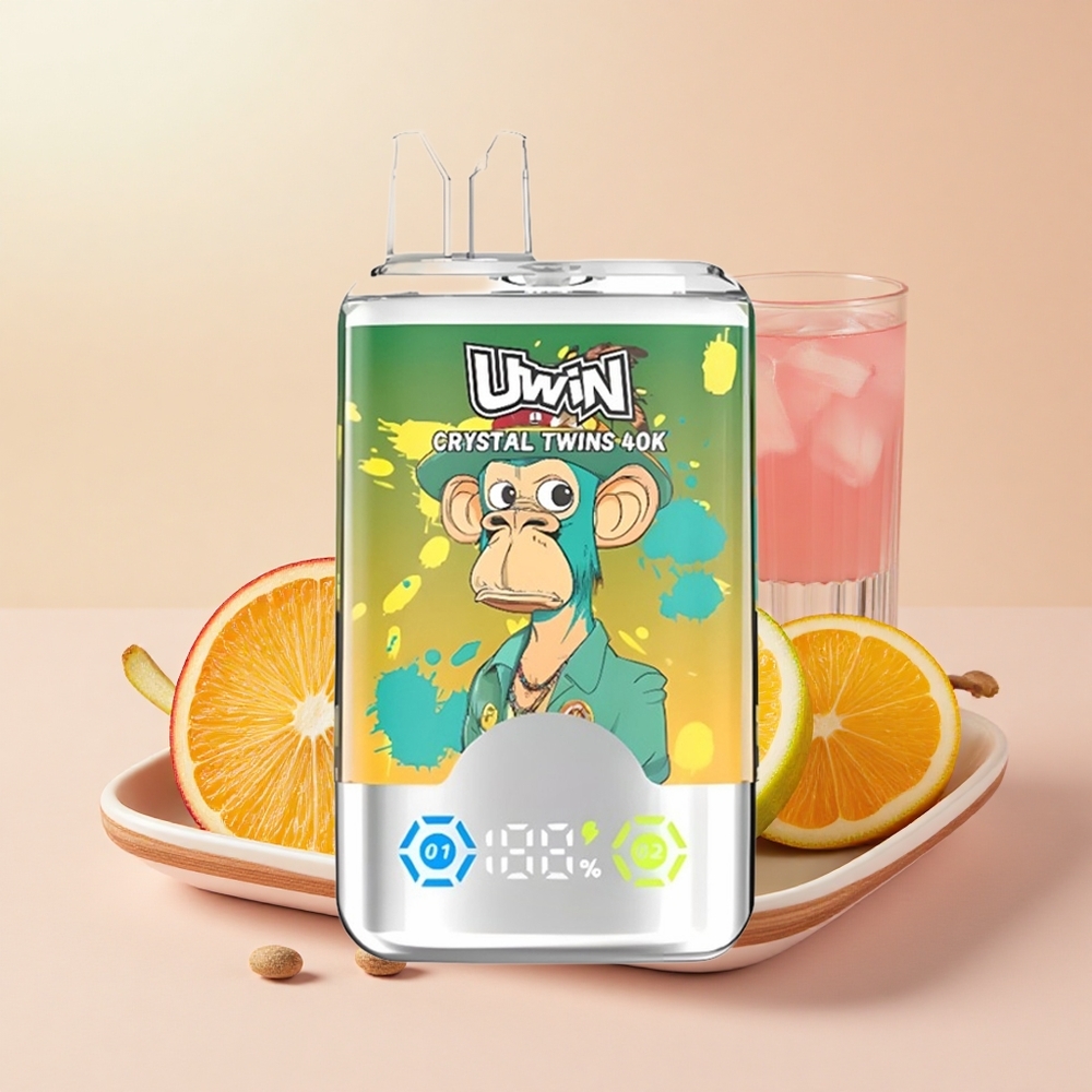 Uwin Crystal Twins 40000 Puff Két Íz Tölthető Kiwi Passiógyümölcs Guava Két Alma