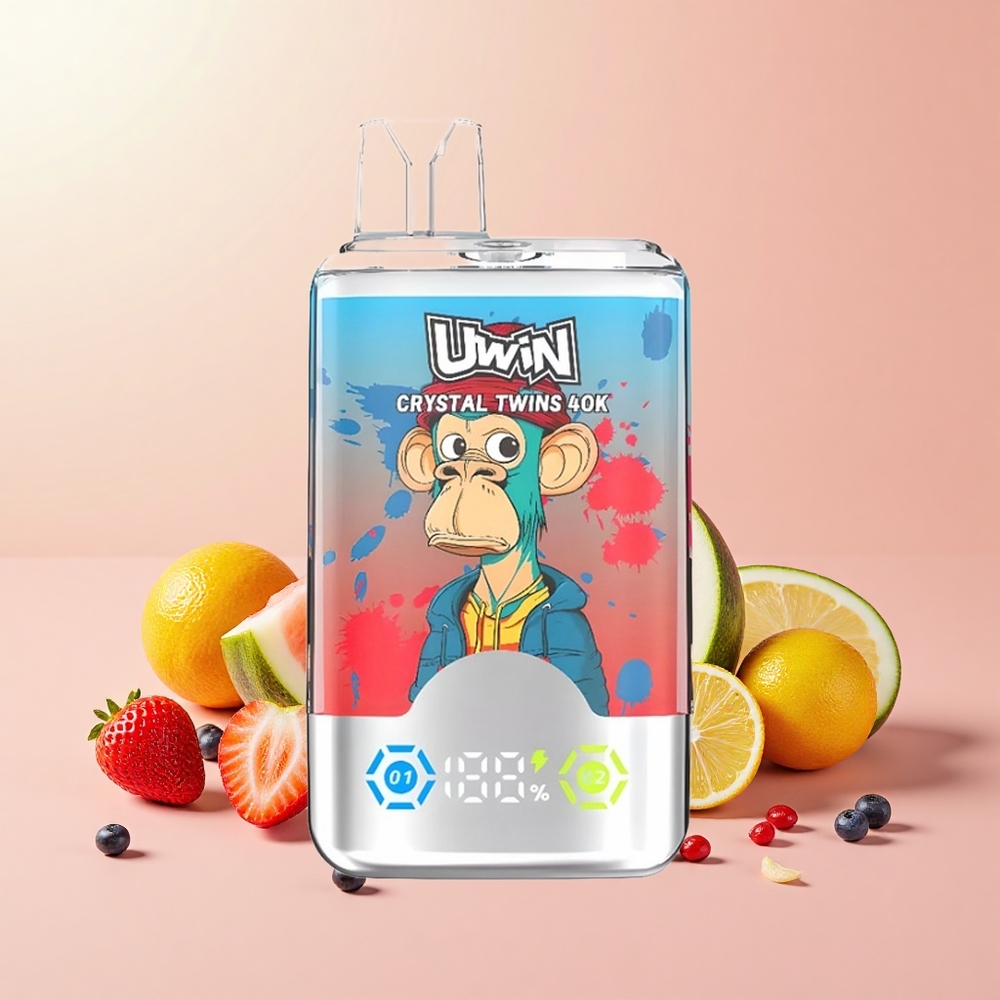 Uwin Crystal Twins 40000 Puff Kettős Íz 850mAh Eper Dinnye Citrom Lime