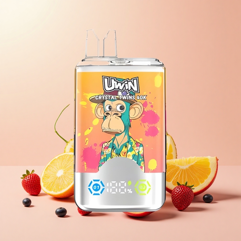 Uwin Crystal Twins 40000 Száj Dual Mesh 0,6 Ohm Őszibarack Manga Ananász Piros Bika