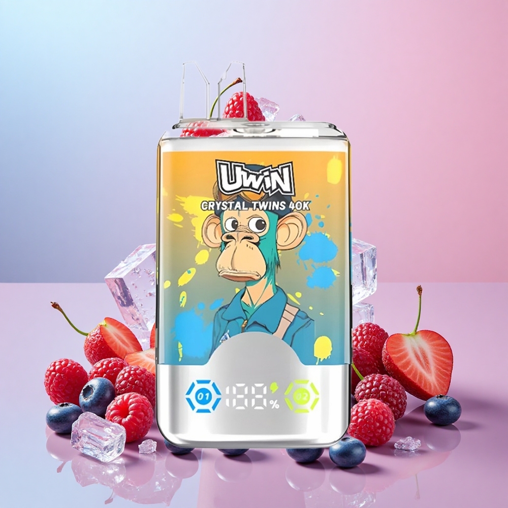 Uwin Crystal Twins 40000 Száj Rechargeable Type-C Áfonya Málna Cseresznye Jég