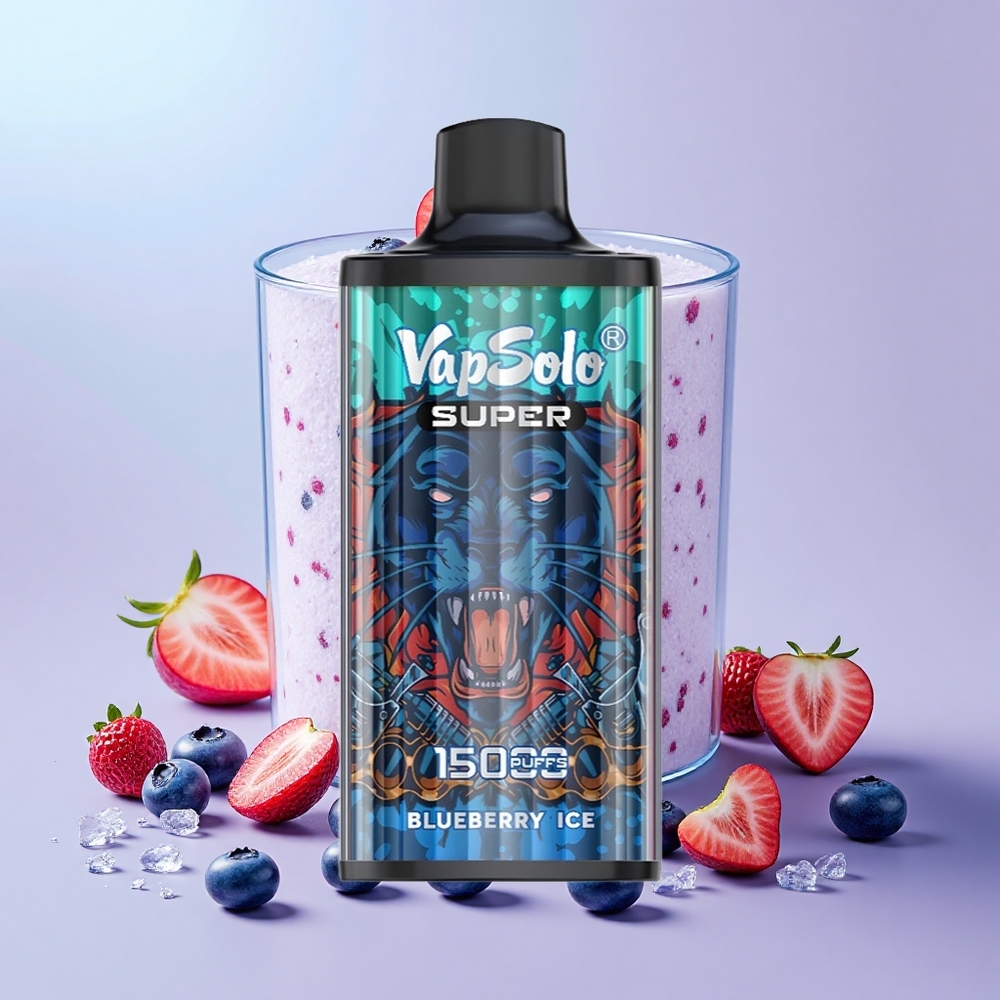 VapSolo Super 15000 Puff 40ml Málna Jég Type-C Mesh Coil