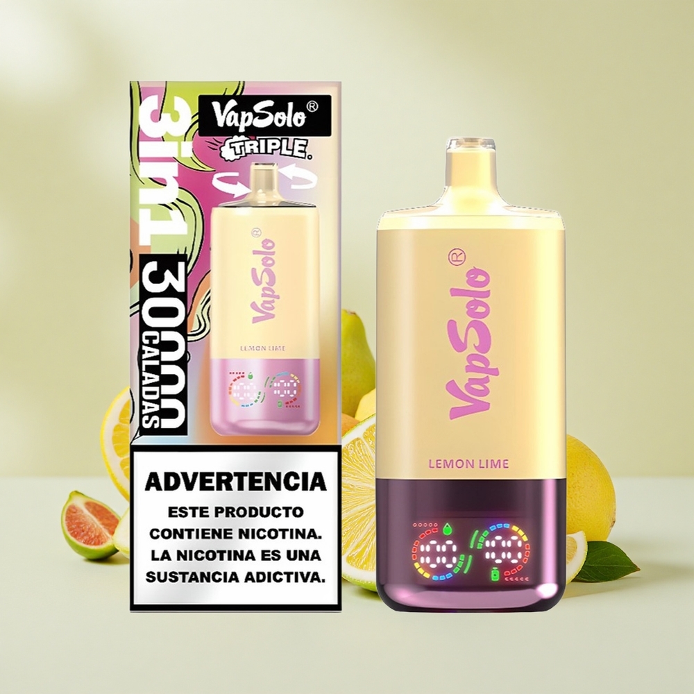 VapSolo Triple 30000 40ml 3Tank Type-C Citrom Lime