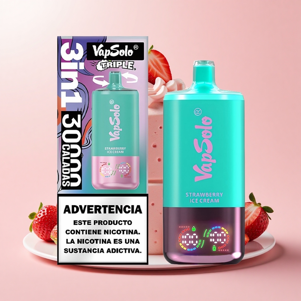 VapSolo Triple 30000 Puff 40ml 3 Tank Type-C Eperfagylalt