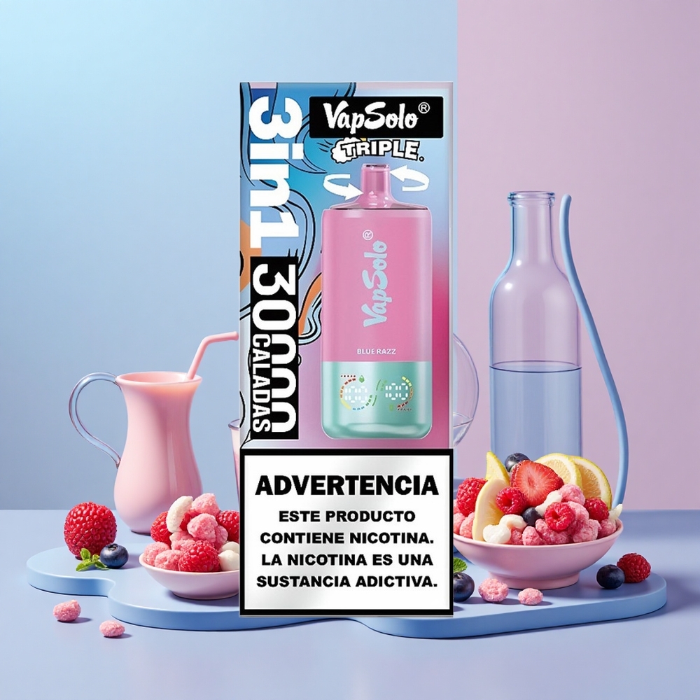 VapSolo Triple 30000 Puff 40ml 3 Tartály Kék Áfonya