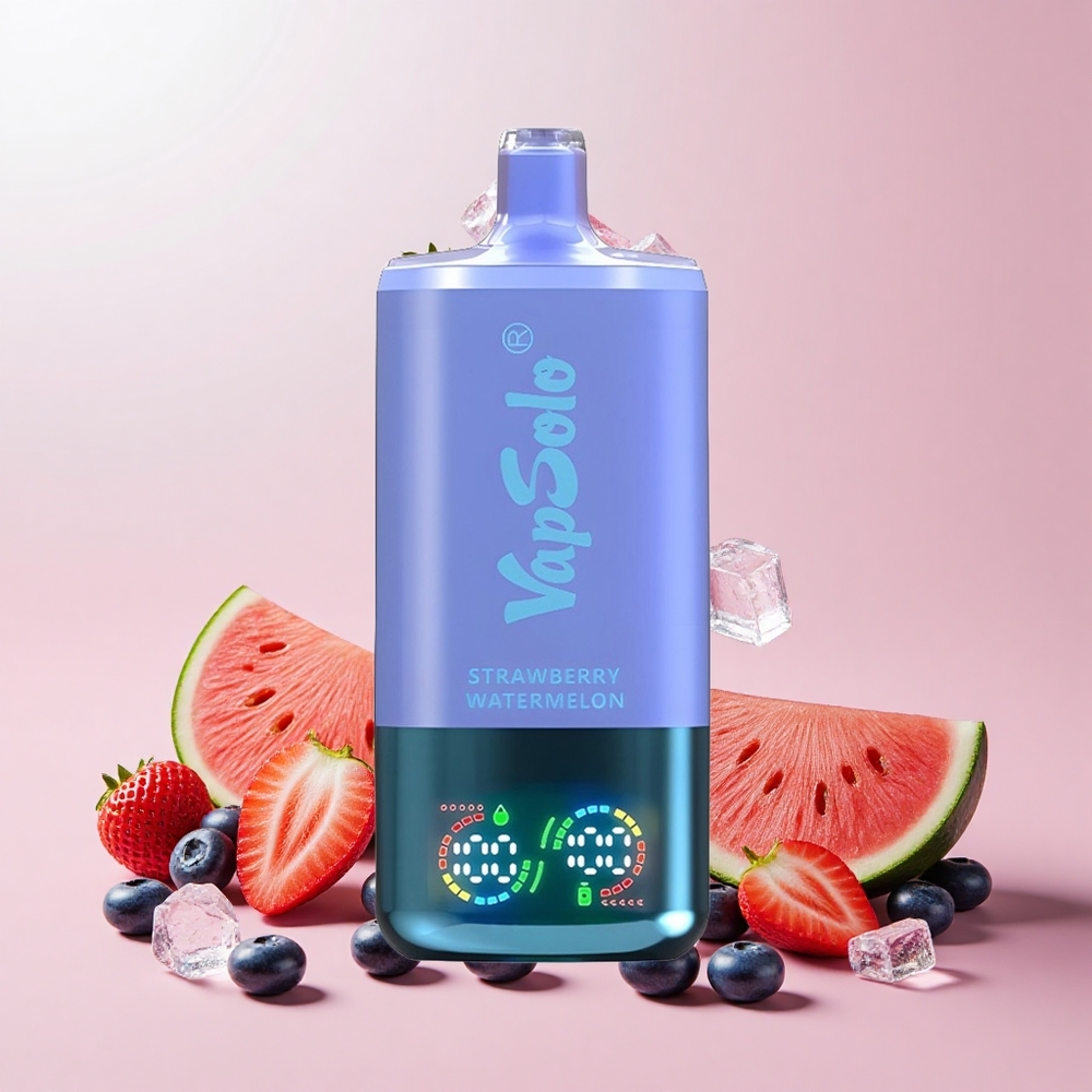 VapSolo Triple 30000 Puffs 40ml 3 Tank Type-C Eper Dinnye & Áfonya Jég