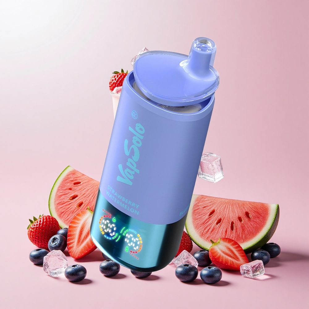VapSolo Triple 30000 Puffs 40ml 3 Tank Type-C Eper Dinnye & Áfonya Jég