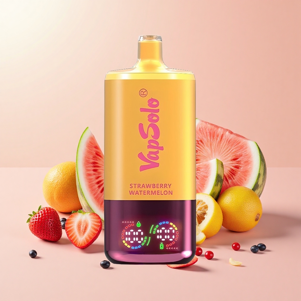VapSolo Triple 30000 Puffs 40ml Type-C Eper Dinnye & Citrom Őszibarack